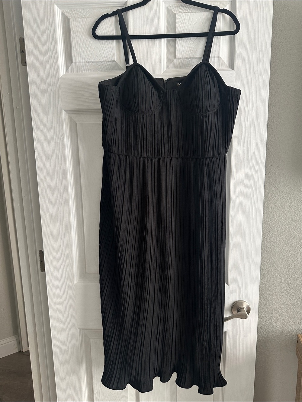 DKNY Black Pleated Dress